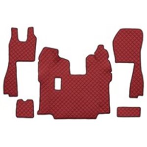 F-CORE FL05 RED - Floor mat F-CORE, on the whole floor, quantity per set 5 szt. (material - eco-leather quilted, colour - red, f