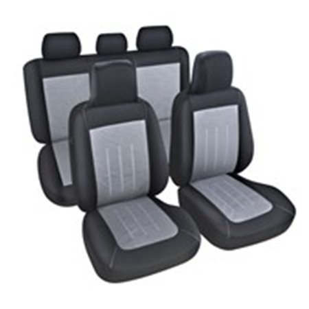 MAMMOOTH MMT A048 231450 - Cover seats T3 (polyester, black/grey, front/rear, front seats/rear seats, 3 headrest covers + 2 seat
