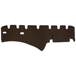 F-CORE FD01 BROWN - Dashboard mat brown, ECO-leather quilted, ECO-LEATHER Q fits: SCANIA L,P,G,R,S, P,G,R,T 03.04-