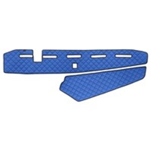 F-CORE FD09 BLUE - Dashboard mat (proximity sensor hole) blue, ECO-leather quilted, ECO-LEATHER Q fits: VOLVO FH II, FH16 II 03.