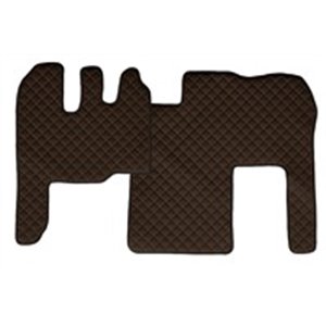 F-CORE FL15 BROWN - Floor mat F-CORE, on the whole floor, quantity per set 2 szt. (material - eco-leather quilted, colour - brow