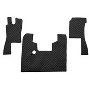F-CORE FL18 BLACK - Floor mat F-CORE, on the whole floor, quantity per set 3 szt. (material - eco-leather quilted, colour - blac