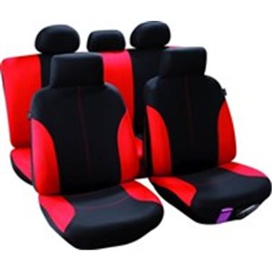 MMT A048 191310 Cover seats T3 (polyester, black/red, front/rear, front seats/rea