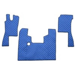 F-CORE FL18 BLUE - Floor mat F-CORE, on the whole floor, quantity per set 3 szt. (material - eco-leather quilted, colour - blue,