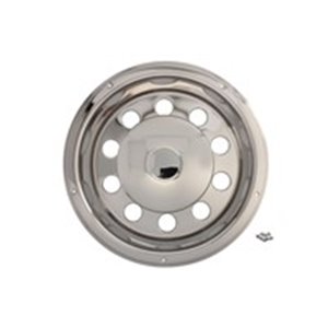 CLAMP CL22.5HR-COV - Wheel cap rear, material: stainless steel,, height13cm, rim diameter: 22,5inch, hollow (with holes)