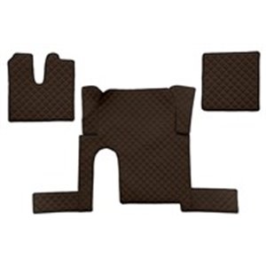 F-CORE FL48 BROWN - Floor mat F-CORE, on the whole floor, one drawer, quantity per set 3 szt. (material - eco-leather quilted, c