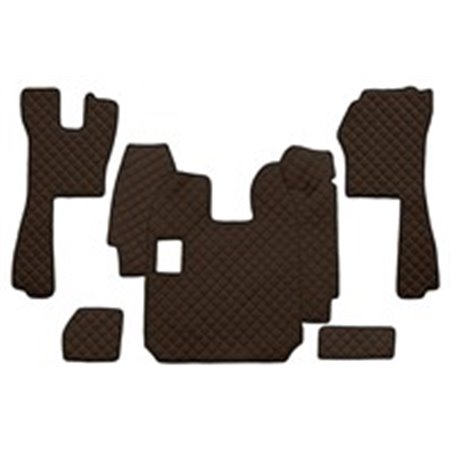 F-CORE FL11 BROWN - Floor mat F-CORE, on the whole floor, quantity per set 5 szt. (material - eco-leather quilted, colour - brow