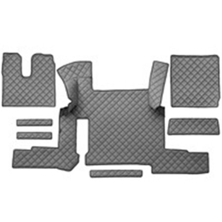 F-CORE FL49 GRAY - Floor mat F-CORE, on the whole floor, two drawers, quantity per set 7 szt. (material - eco-leather quilted, c