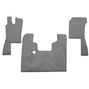 F-CORE FL18 GRAY - Floor mat F-CORE, on the whole floor, quantity per set 3 szt. (material - eco-leather quilted, colour - grey,