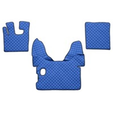 F-CORE FL01 BLUE - Floor mat F-CORE, on the whole floor, quantity per set 3 szt. (material - eco-leather quilted, colour - blue,