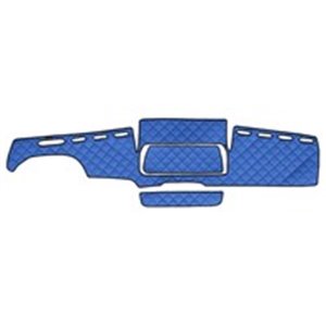 F-CORE FD08 BLUE - Dashboard mat blue, ECO-leather quilted, ECO-LEATHER Q fits: MAN TGX I 06.06-