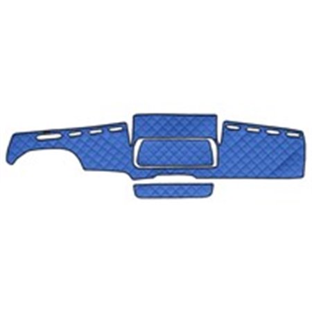 F-CORE FD08 BLUE - Dashboard mat blue, ECO-leather quilted, ECO-LEATHER Q fits: MAN TGX I 06.06-