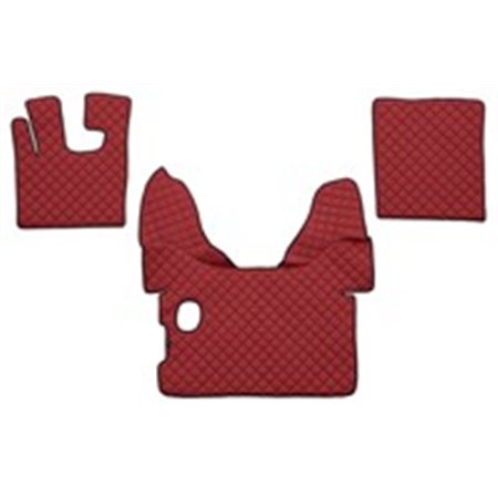 F-CORE FL01 RED - Floor mat F-CORE, on the whole floor, quantity per set 3 szt. (material - eco-leather quilted, colour - red, f