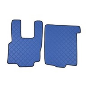 F-CORE FF04 BLUE - Floor mat F-CORE, quantity per set 2 szt. (material - eco-leather, colour - blue) fits: DAF XF 105, XF 95 01.