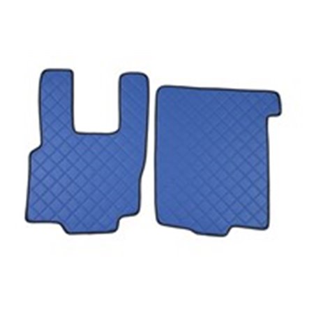 F-CORE FF04 BLUE - Floor mat F-CORE, quantity per set 2 szt. (material - eco-leather, colour - blue) fits: DAF XF 105, XF 95 01.