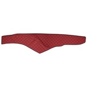 F-CORE FD04 RED - Dashboard mat (wide cabin 250 cm) red, ECO-leather quilted, ECO-LEATHER Q fits: MERCEDES ACTROS MP4 / MP5 07.1