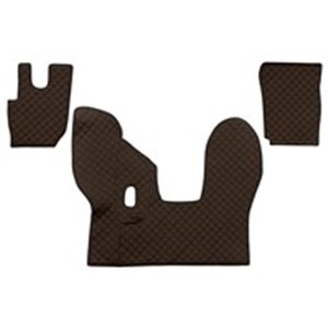 F-CORE FL40 BROWN - Floor mat F-CORE, on the whole floor, quantity per set 3 szt. (material - eco-leather quilted, colour - brow