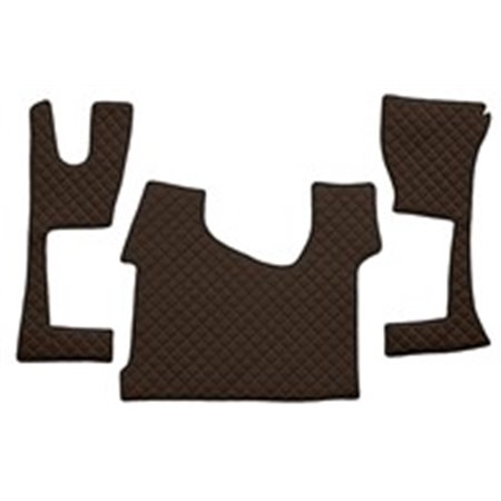 F-CORE FL34 BROWN - Floor mat F-CORE, on the whole floor, quantity per set 3 szt. (material - eco-leather quilted, colour - brow