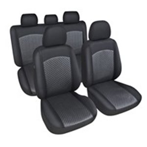 MAMMOOTH MMT A048 231420 - Cover seats T5 (polyester, black/grey, front/rear, front seats/rear seats, 5 headrest covers + 2 seat