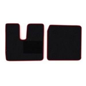 F-CORE MT05 RED - Floor mat F-CORE, driver + passenger, quantity per set 2 szt. (material - velours, colour - red, wide cab XXL)