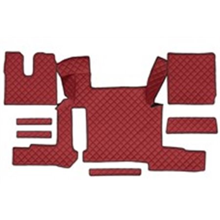 F-CORE FL51 RED - Floor mat F-CORE, on the whole floor, two drawers, quantity per set 7 szt. (material - eco-leather quilted, co