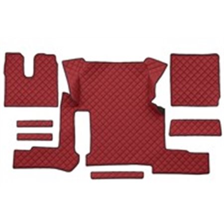 F-CORE FL52 RED - Floor mat F-CORE, on the whole floor, one drawer, quantity per set 7 szt. (material - eco-leather quilted, col