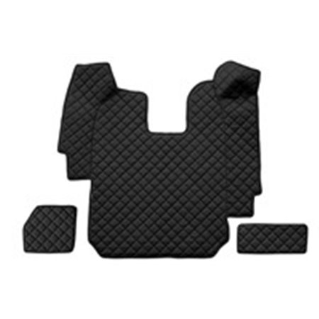 F-CORE RH03 BLACK - Floor mat F-CORE, for central tunnel, quantity per set 3 szt. (material - eco-leather quilted, colour - blac