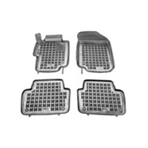 Set of rubber mats by Rezaw-Plastic, RP D 200909, 4 pieces (2 x front, 2 x back). Rubber car mats in black, made of synthetic ru