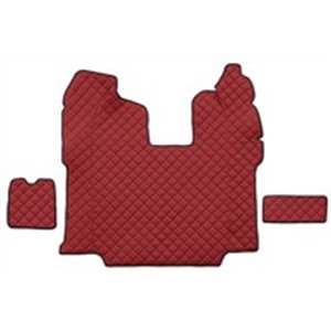 F-CORE RH10 RED - Floor mat F-CORE, for central tunnel, quantity per set 3 szt. (material - eco-leather quilted, colour - red, a