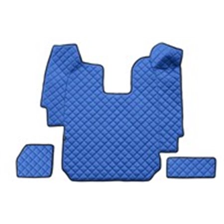F-CORE RH03 BLUE - Floor mat F-CORE, for central tunnel, quantity per set 3 szt. (material - eco-leather quilted, colour - blue,
