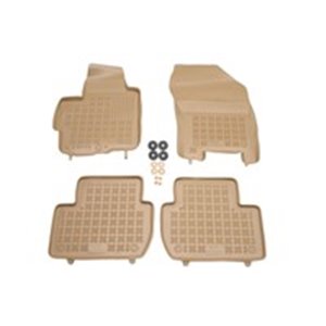 REZAW-PLAST 201208/B - Rubber mats (rubber, set, 4 pcs, colour beige, with fire extinguisher) fits: CITROEN C-CROSSER 02.07-12.1