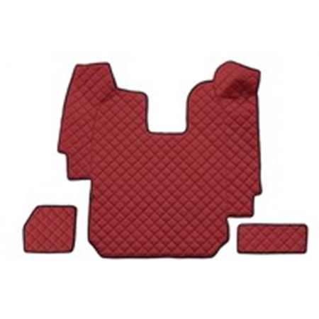 F-CORE RH03 RED - Floor mat F-CORE, for central tunnel, quantity per set 3 szt. (material - eco-leather quilted, colour - red, a