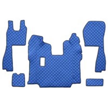 F-CORE FL05 BLUE - Floor mat F-CORE, on the whole floor, quantity per set 5 szt. (material - eco-leather quilted, colour - blue,