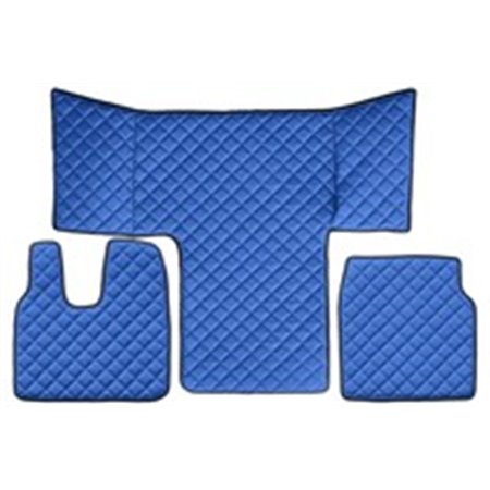 F-CORE FL41 BLUE - Floor mat F-CORE, cab L, on the whole floor, XL cabin, quantity per set 3 szt. (material - eco-leather quilte