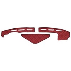 F-CORE FD10 RED Dashboard mat (proximity sensor hole) red, ECO leather quilted, E