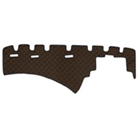 F-CORE FD07 BROWN - Dashboard mat brown, ECO-leather quilted, ECO-LEATHER Q fits: SCANIA L,P,G,R,S, P,G,R,T 03.04-