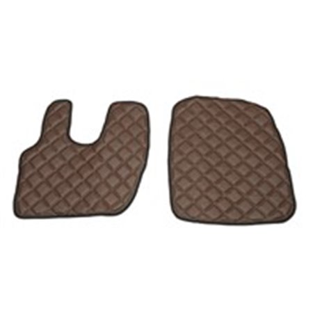 F-CORE FF08 BROWN - Floor mat F-CORE, quantity per set 2 szt. (material - eco-leather, colour - brown) fits: RVI T 01.13-