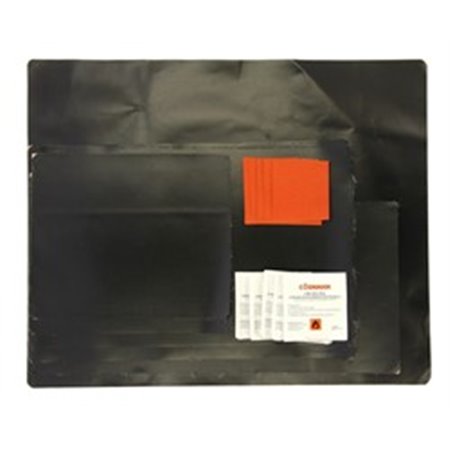 CARGOPARTS CARGO-RK/BLACK/SET - Tarpaulin repair kit (black, kit contains: 5x wipe for degreasing surfaces, Tarpaulin patch, 19,