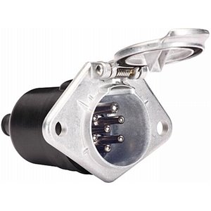 HELLA 8JB 003 833-001 - Plug-in socket TYP N, ISO 1185, number of pins/number of active pins 7, 24V (aluminium; screwed contacts
