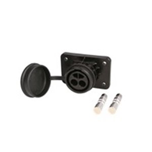 JAEGER 151218EJ - Plug-in socket, number of pins/number of active pins 2, 24V, 300A (black; clasped contacts; for hose with diam