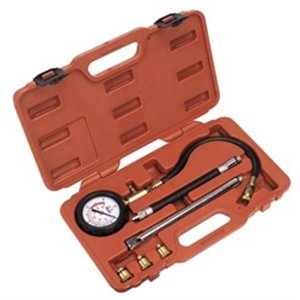 SEALEY SEA VSE300D - Sealey kit for measuring the compression pressure, gasoline engines, adapters 10, 12, 14 and 18mm, Extensio