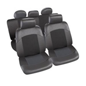 MAMMOOTH MMT A048 227780 - Cover front seats/Headrest covers/rear seats TS (eco-leather / suede, black, front/rear, front seats/