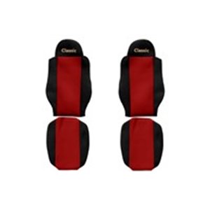 F-CORE PS04 RED - Seat covers Classic (red, material velours, driver’s seat belt assembled in the seat; passenger’s seat belt as