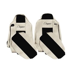 F-CORE UX18 CHAMP - Seat covers ELEGANCE S (champagne, material eco-leather plain / velours, different seats; driver’s seat - IS