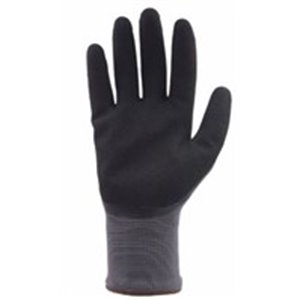 PROFITOOL 0XREK0238/L - 12 pairs, Protective gloves, ACTIVE GRIP, nitrile / polyester, colour: black/grey, size: 9/L, 2016; 4121