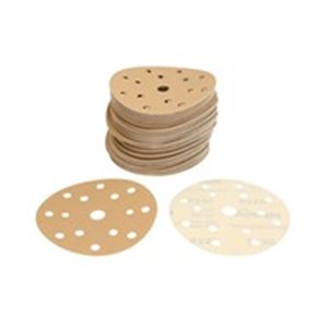 SUNMIGHT SUN44311 - GOLD Sandpaper: disc, rip tape, number of holes: 15, gradation: P220, diameter:150mm, colour: beige, packagi