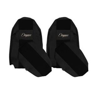F-CORE UX06 BLACK - Seat covers ELEGANCE S (black, material eco-leather plain / velours, standard driver’s seat - not ISRI; stan