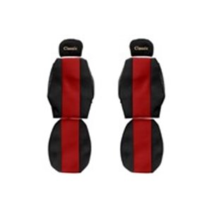 F-CORE PS13 RED - Seat covers Classic (red, material velours, adjustable driver's headrest; adjustable passenger's headrest; dri