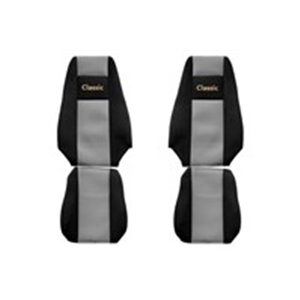F-CORE PS21 GRAY - Seat covers Classic (grey, material velours, driver’s seat belt assembled in the seat; integrated driver's he
