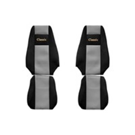 F-CORE PS21 GRAY - Seat covers Classic (grey, material velours, driver’s seat belt assembled in the seat integrated driver's he
